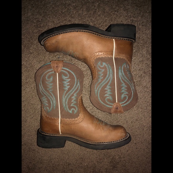 Ariat Shoes - Ariat Fatbaby Brown/Turquoise Cowboy Boots, 7.5